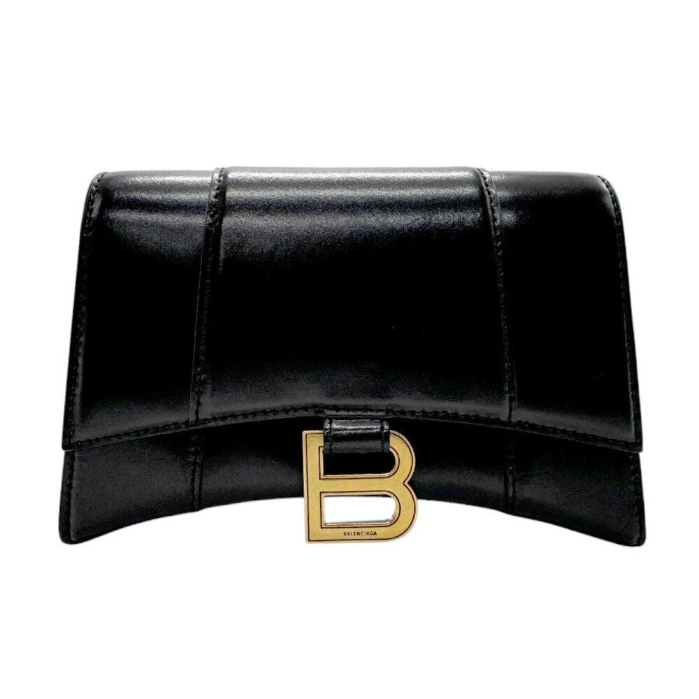 Balenciaga Hourglass Leather Waist Bag Belt Black Gold - Picture 1 of 4